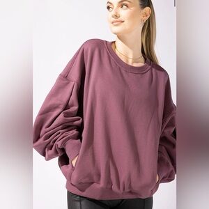 POPFLEX Active Brunch Sweater in Merlot